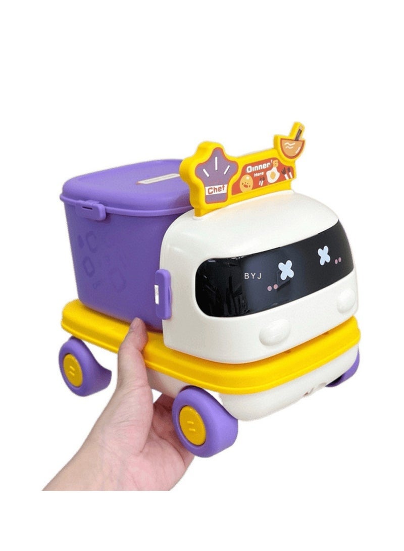 Hihonor Kids' Pull-String Cart Playset with Medical Makeup Station & Storage – Interactive Multifunctional Cooking and Baking Toy for Youngsters, Plastic, Educational Role-Playing Game (Pink) - Image 4